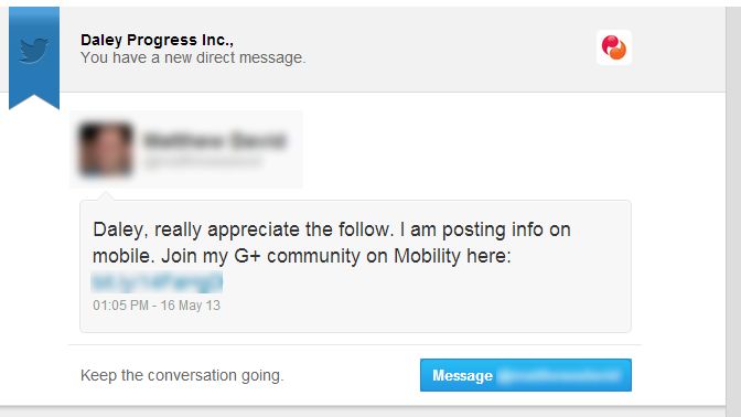 Twitter Direct Message Automation Fail
