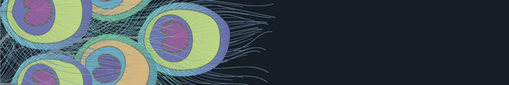 dark background with peacock feathers for social media blog header